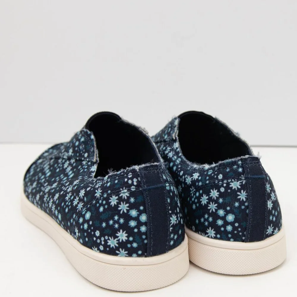 Spenco Santa Maria Sneake Canvas Floral Print Slip-On Shoes Navy Blue Size 7.5 - Picture 3 of 7